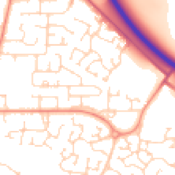 Daytime road noise heatmap for HU15 1DA