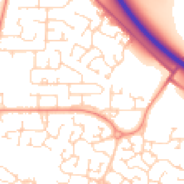 Daytime road noise heatmap for HU15 1DD