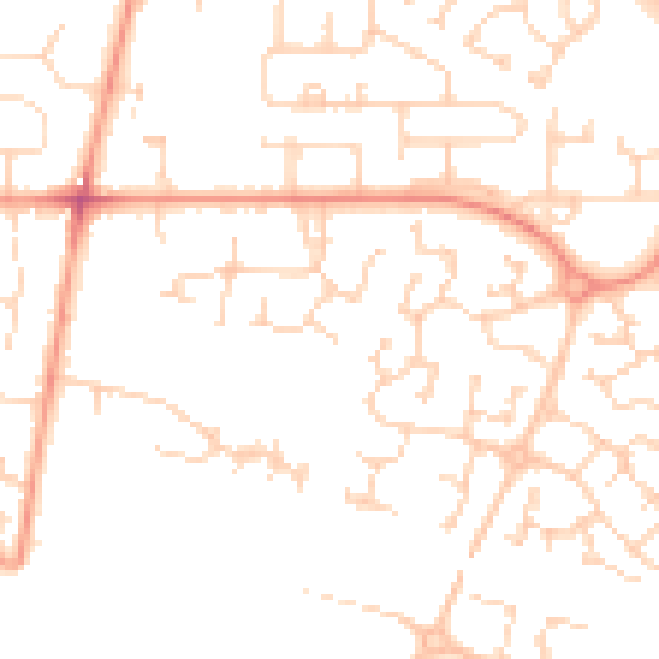 Daytime road noise heatmap for HU15 1DQ