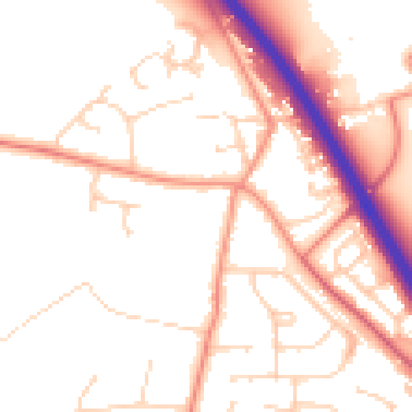 Daytime road noise heatmap for HU15 1FA