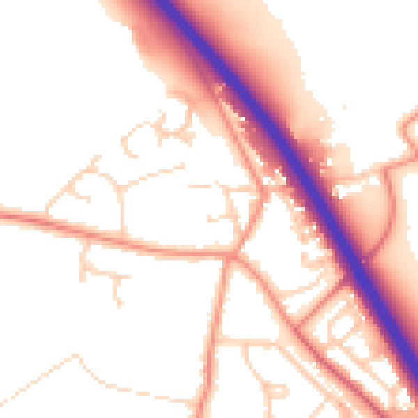 Daytime road noise heatmap for HU15 1HS