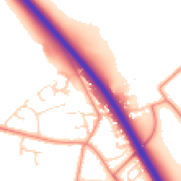 Daytime road noise heatmap for HU15 1HX