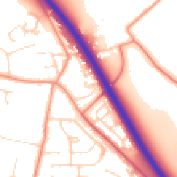 Daytime road noise heatmap for HU15 1JA