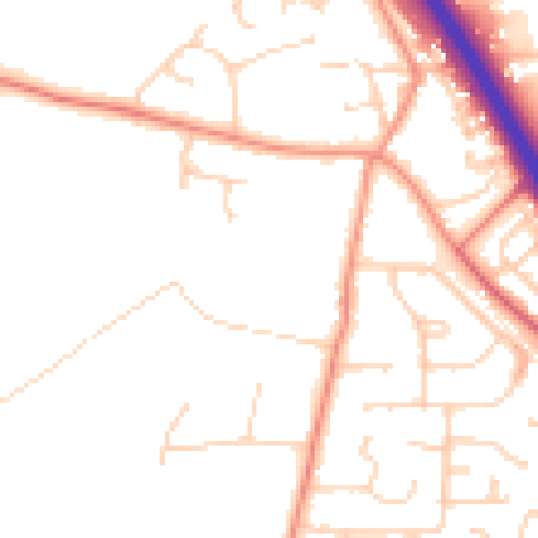 Daytime road noise heatmap for HU15 1JL