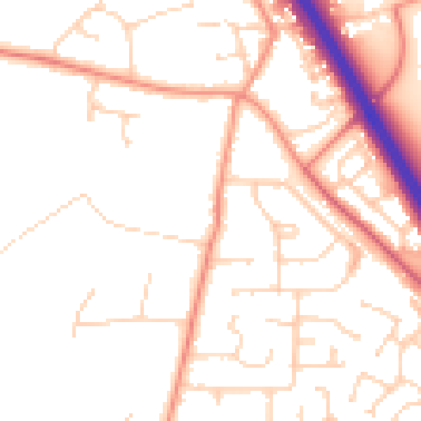 Daytime road noise heatmap for HU15 1JN