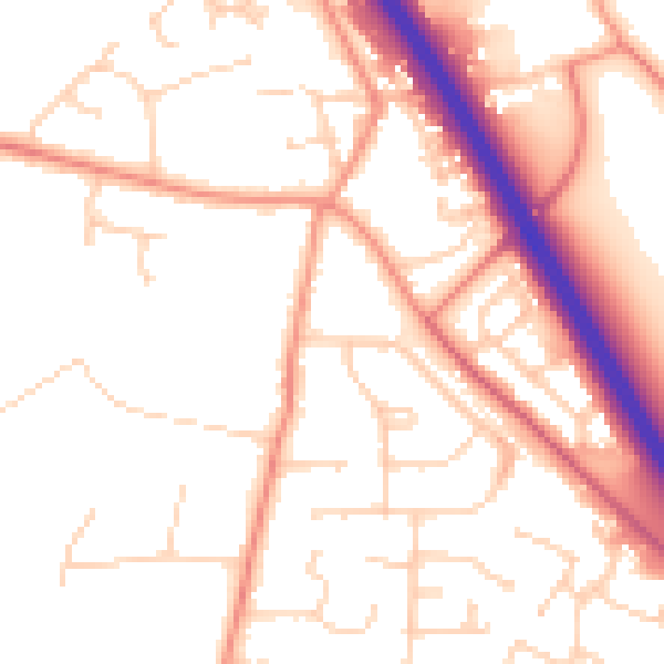 Daytime road noise heatmap for HU15 1JR