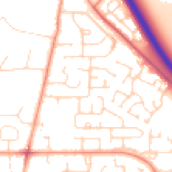 Daytime road noise heatmap for HU15 1LB