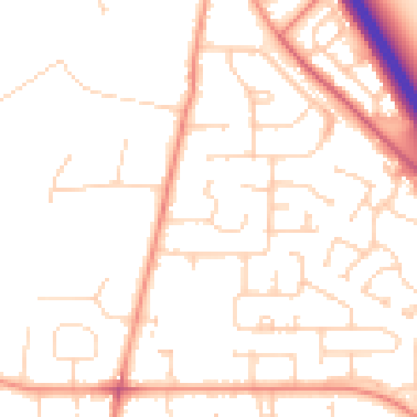 Daytime road noise heatmap for HU15 1LH