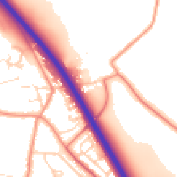 Daytime road noise heatmap for HU15 1LR