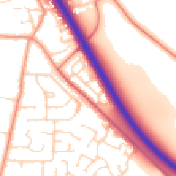 Daytime road noise heatmap for HU15 1LS