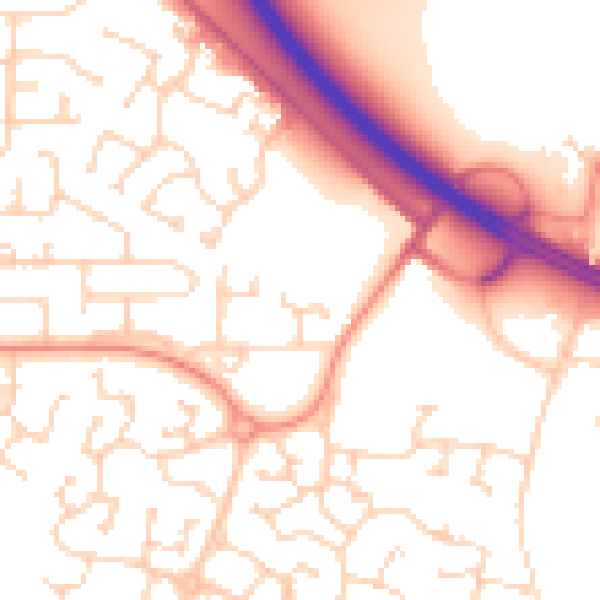 Daytime road noise heatmap for HU15 1LT