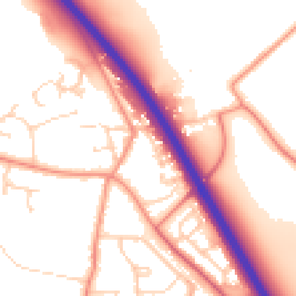 Daytime road noise heatmap for HU15 1LU