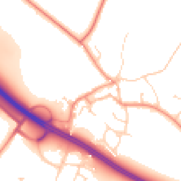 Daytime road noise heatmap for HU15 1NF