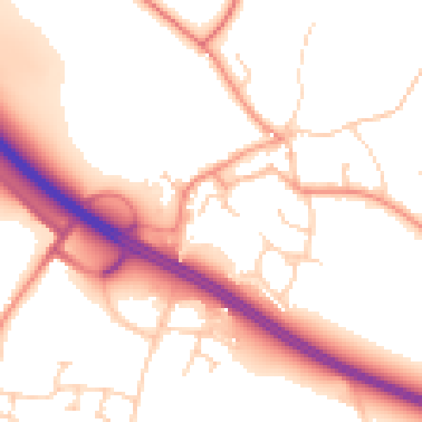 Daytime road noise heatmap for HU15 1PF