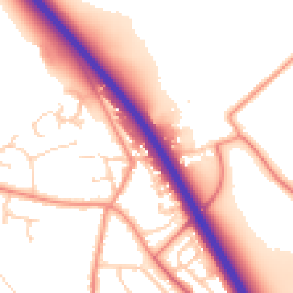 Daytime road noise heatmap for HU15 1SB