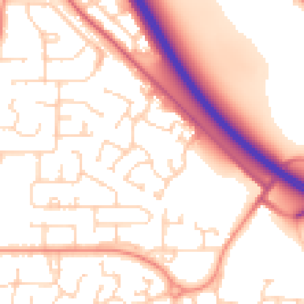 Daytime road noise heatmap for HU15 1SD