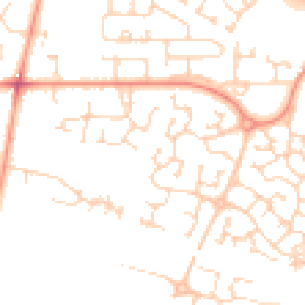 Daytime road noise heatmap for HU15 1SW