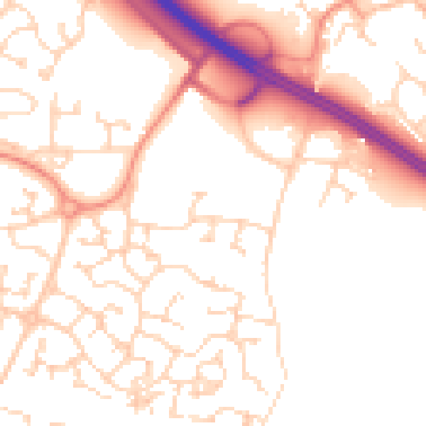 Daytime road noise heatmap for HU15 1TA