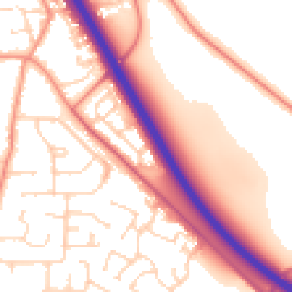 Daytime road noise heatmap for HU15 1UD