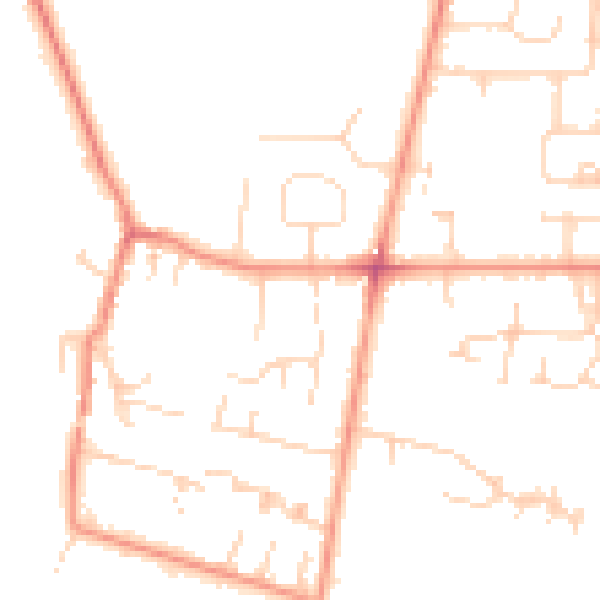 Daytime road noise heatmap for HU15 1WD