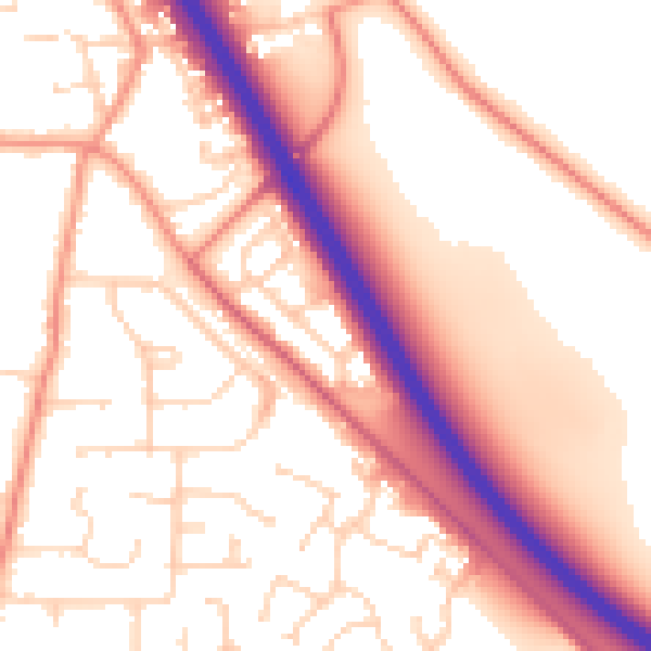 Daytime road noise heatmap for HU15 1YW