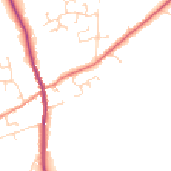 Daytime road noise heatmap for HU15 2AJ
