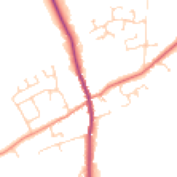 Daytime road noise heatmap for HU15 2AT
