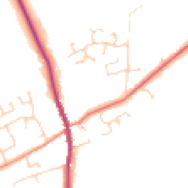 Daytime road noise heatmap for HU15 2AY