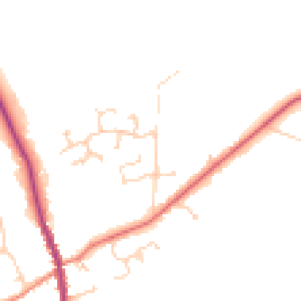 Daytime road noise heatmap for HU15 2AZ