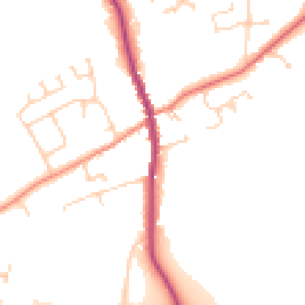 Daytime road noise heatmap for HU15 2BS