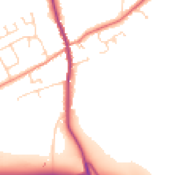 Daytime road noise heatmap for HU15 2BW