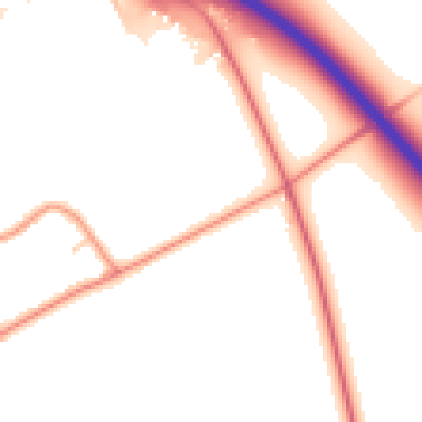 Daytime road noise heatmap for HU15 2DD