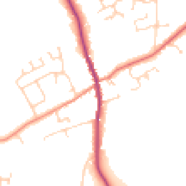 Daytime road noise heatmap for HU15 2EE