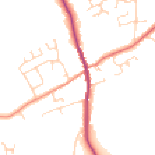 Daytime road noise heatmap for HU15 2EH