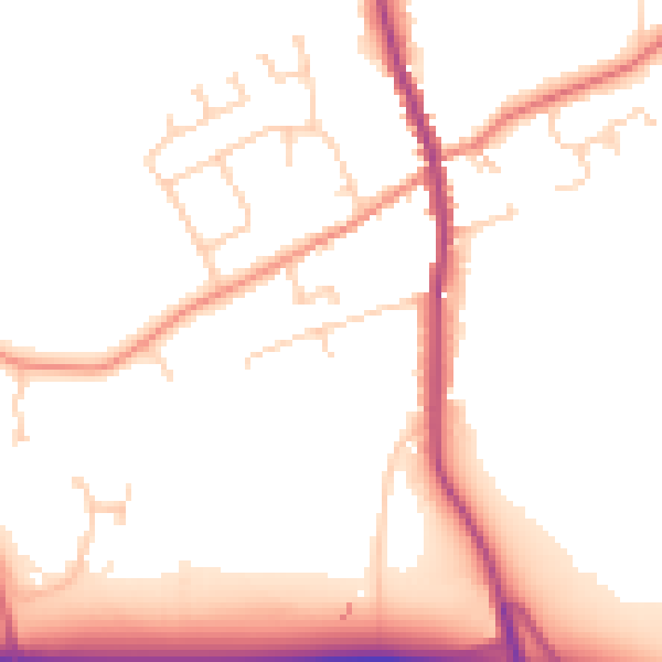 Daytime road noise heatmap for HU15 2ER