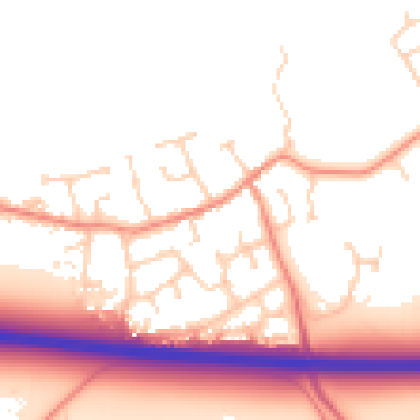 Daytime road noise heatmap for HU15 2EY