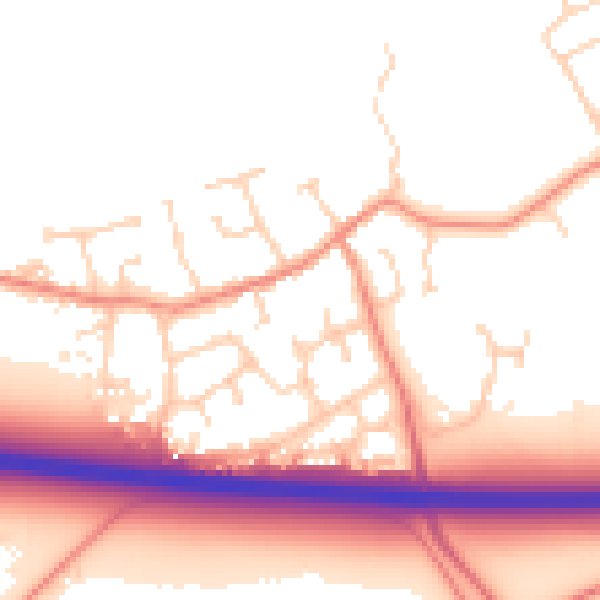 Daytime road noise heatmap for HU15 2FS