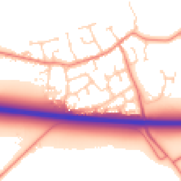 Daytime road noise heatmap for HU15 2HF