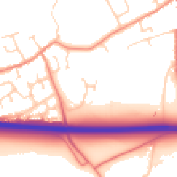 Daytime road noise heatmap for HU15 2HT
