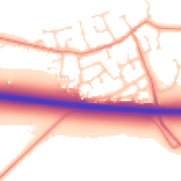 Daytime road noise heatmap for HU15 2HW