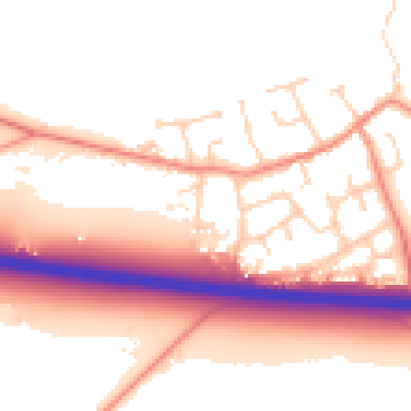Daytime road noise heatmap for HU15 2JE