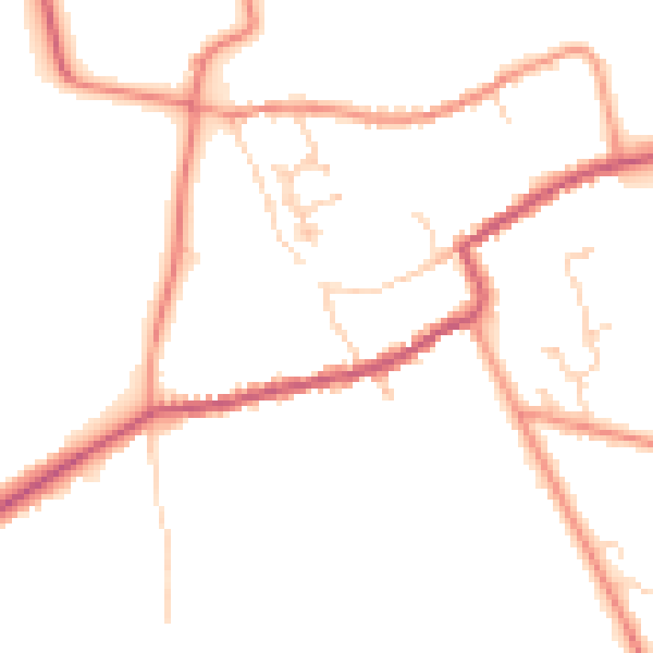 Daytime road noise heatmap for HU15 2LN