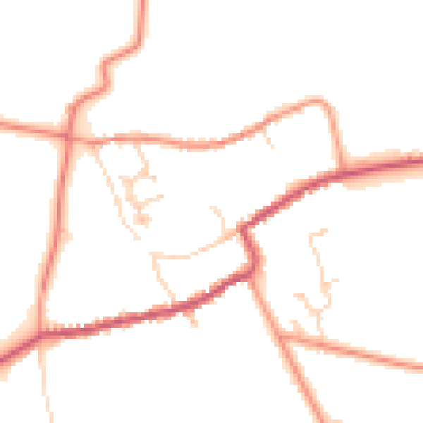 Daytime road noise heatmap for HU15 2NB