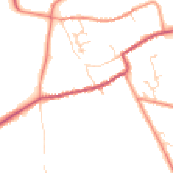 Daytime road noise heatmap for HU15 2NJ