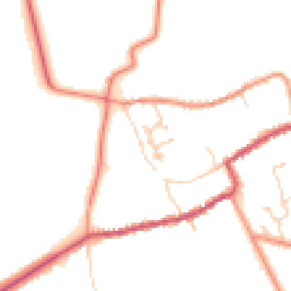 Daytime road noise heatmap for HU15 2NL