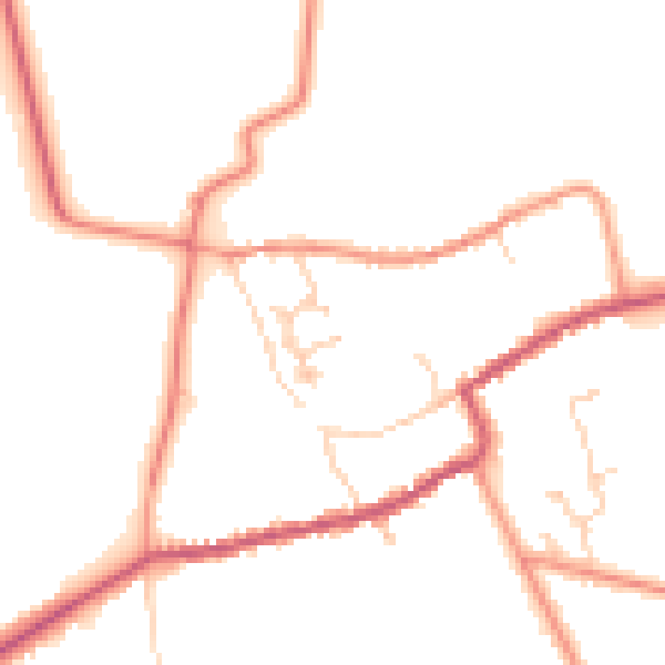 Daytime road noise heatmap for HU15 2NN