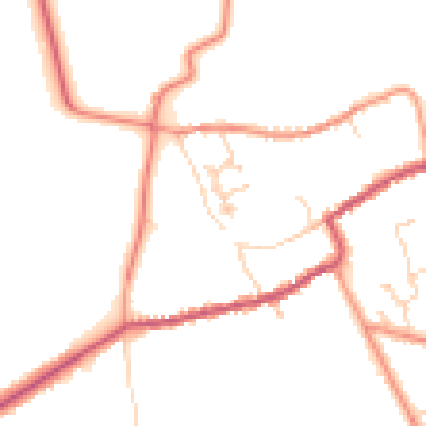 Daytime road noise heatmap for HU15 2NX