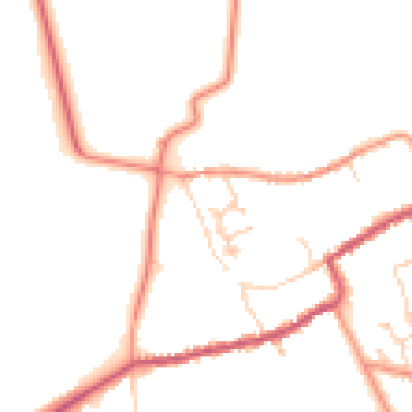 Daytime road noise heatmap for HU15 2PD