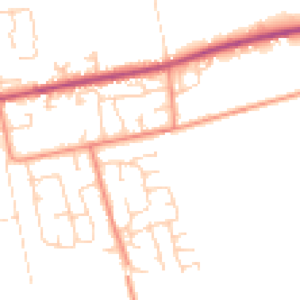 Daytime road noise heatmap for HU15 2SY