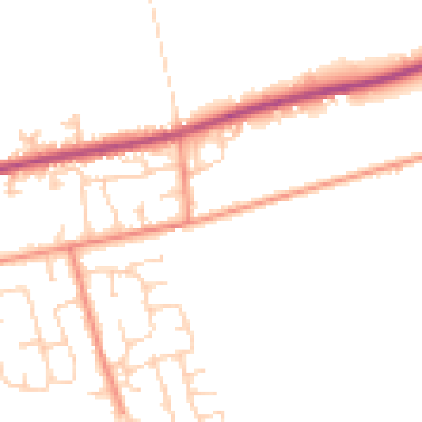 Daytime road noise heatmap for HU15 2UJ